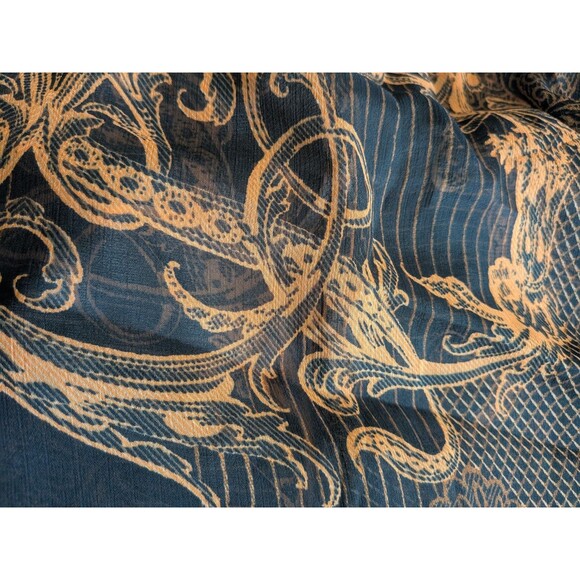 Kendall Kylie Maxi Dress/Swim Cover Womens S Brown Deep V Sheer Handkerchief NEW - Picture 12 of 15